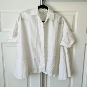 VETTA White Button Down Blouse (XS)